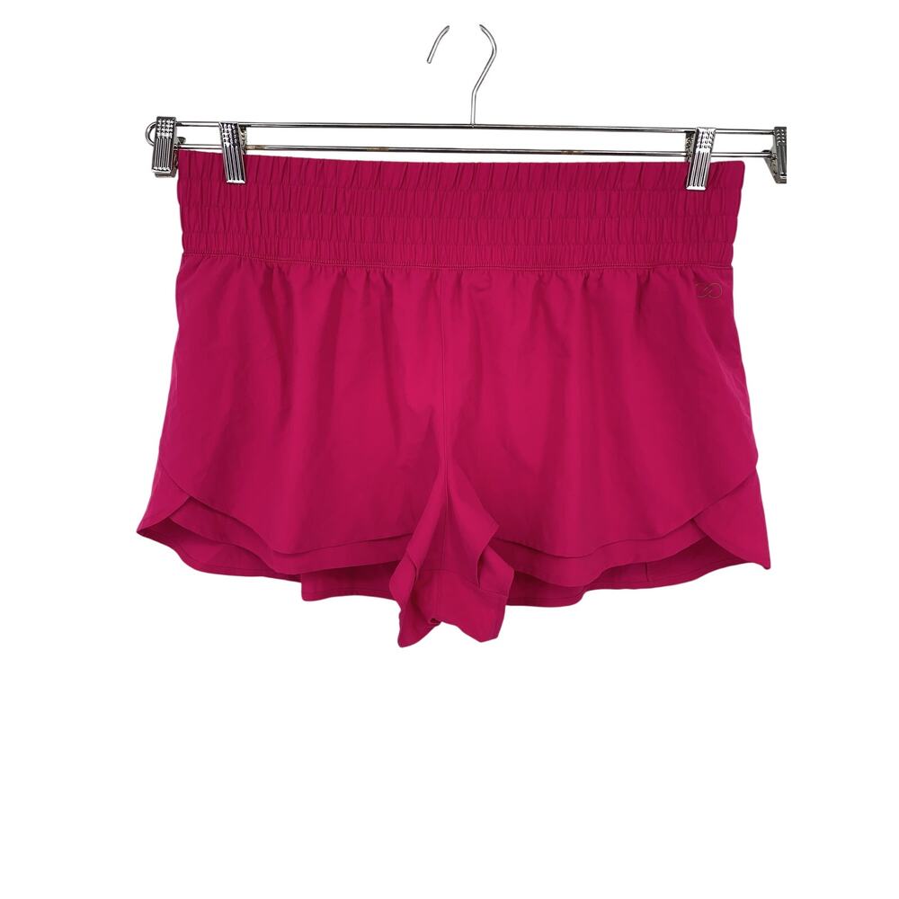 NWT CALIA Step Up Shorts Womens XXL Pink High Rise 3" Inseam Smocked Tulip Hem